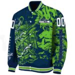 custom seattle seahawks fishing art blue jacket best selling