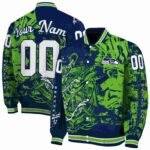 custom seattle seahawks fishing art blue jacket best selling
