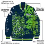 custom seattle seahawks fishing art blue jacket best selling