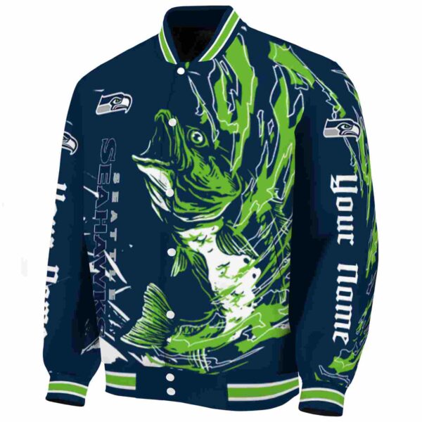 custom seattle seahawks fishing passion blue white jacket best selling