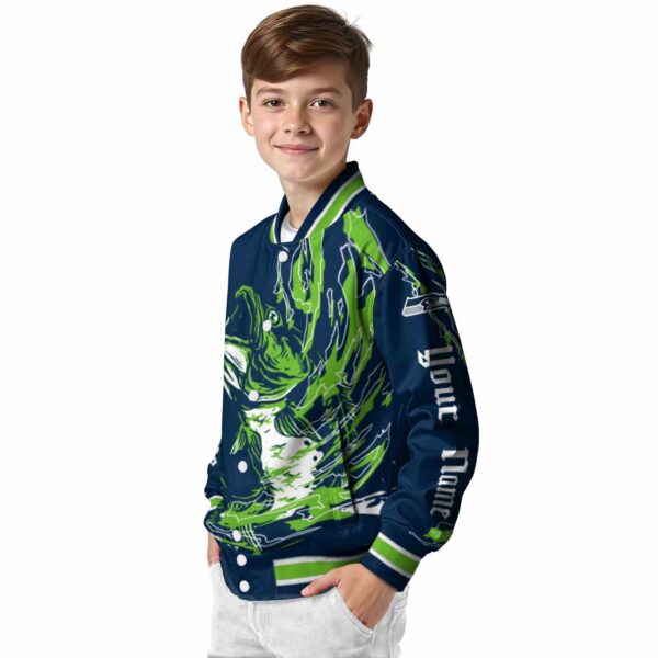 custom seattle seahawks fishing passion blue white jacket trendy