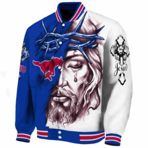 custom smu mustangs jesus tears blue white jacket best selling