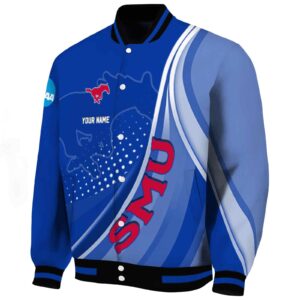 custom smu mustangs wave patterns blue jacket best selling