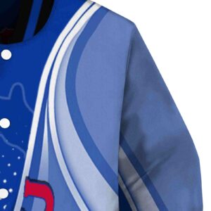 custom smu mustangs wave patterns blue jacket premium grade