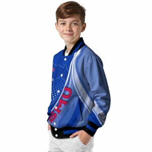 custom smu mustangs wave patterns blue jacket trendy