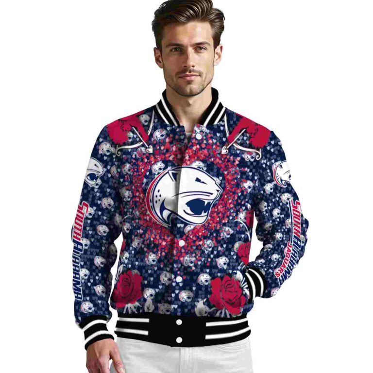 custom south alabama jaguars heart explosion blue jacket high quality