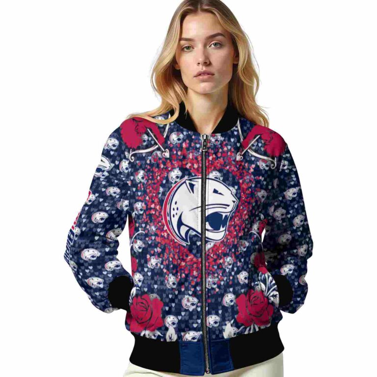 custom south alabama jaguars heart explosion blue jacket latest model