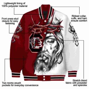 custom south carolina gamecocks jesus tears garnet white jacket new arrival