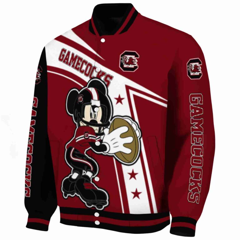 custom south carolina gamecocks mickey football garnet white jacket best selling