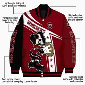 custom south carolina gamecocks mickey football garnet white jacket new arrival