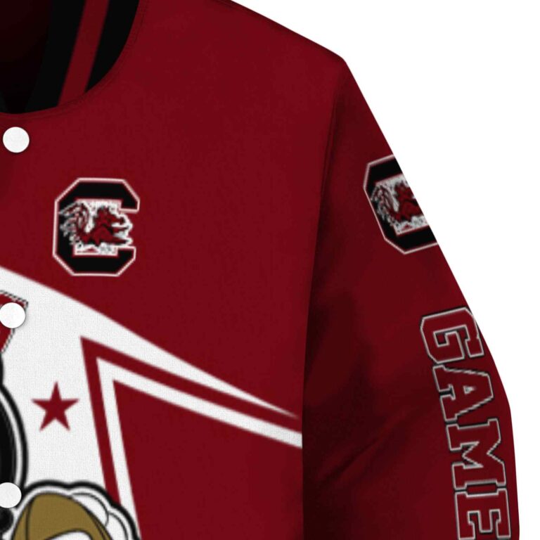 custom south carolina gamecocks mickey football garnet white jacket premium grade