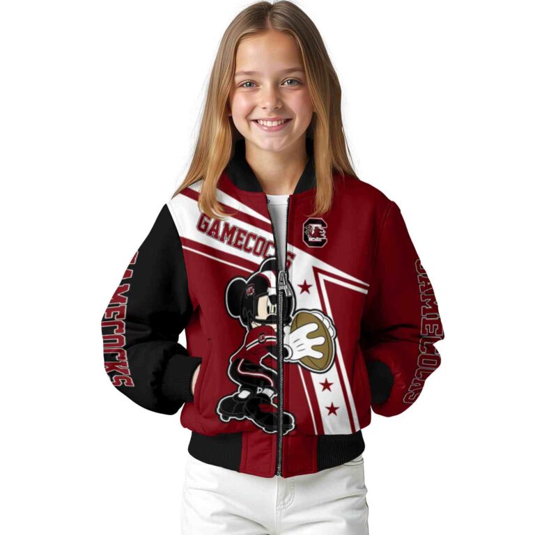 custom south carolina gamecocks mickey football garnet white jacket top rated