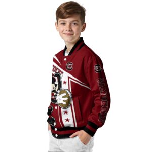 custom south carolina gamecocks mickey football garnet white jacket trendy
