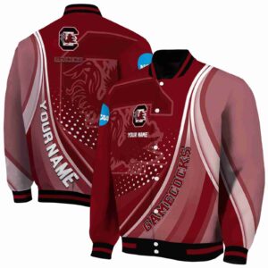 custom south carolina gamecocks wave patterns garnet jacket fashion forward