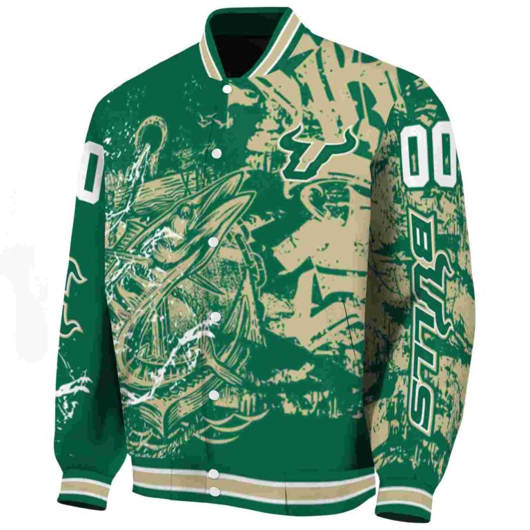 custom south florida bulls fishing art green jacket best selling