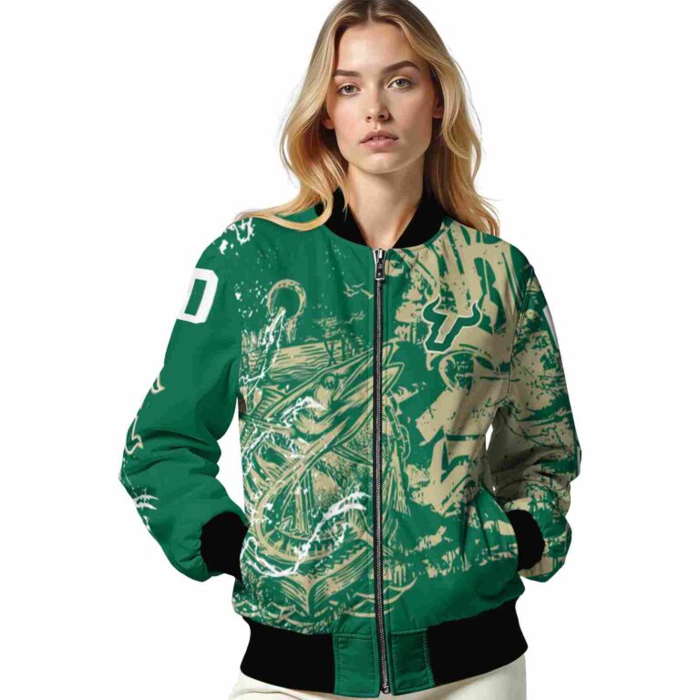custom south florida bulls fishing art green jacket latest model