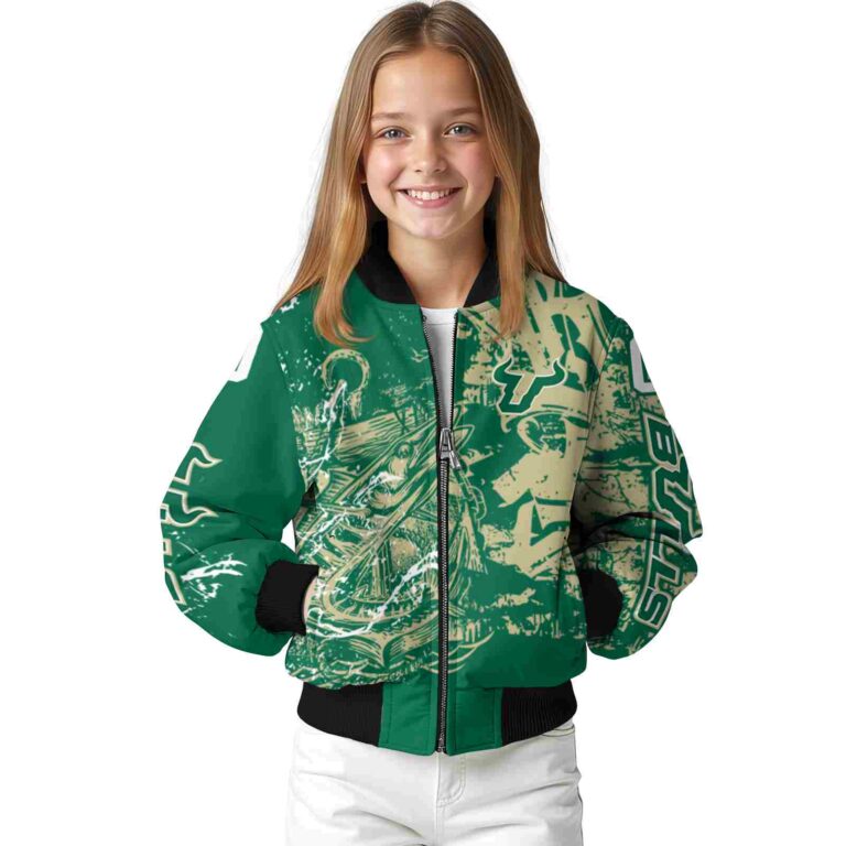 custom south florida bulls fishing art green jacket top rated