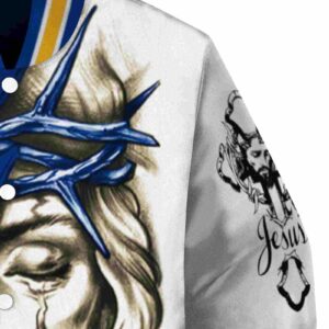 custom st louis blues jesus tears blue white jacket premium grade