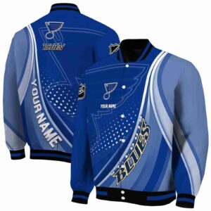 custom st louis blues wave patterns blue jacket fashion forward