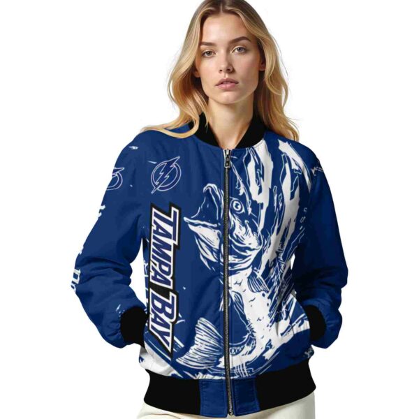 custom tampa bay lightning fishing passion blue white jacket latest model