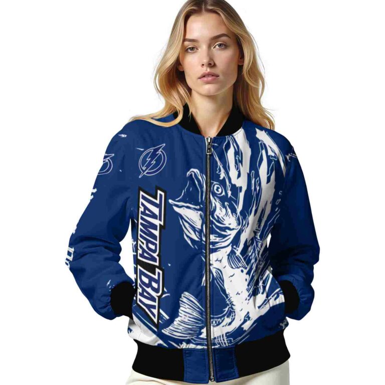custom tampa bay lightning fishing passion blue white jacket latest model