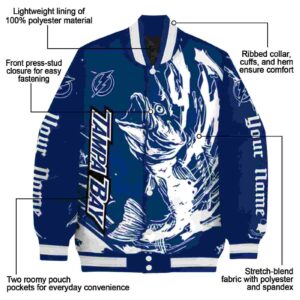custom tampa bay lightning fishing passion blue white jacket new arrival