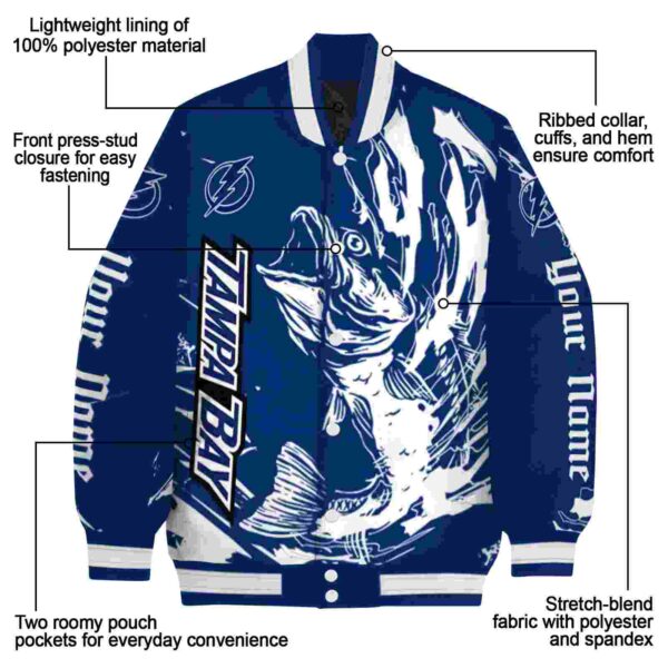 custom tampa bay lightning fishing passion blue white jacket new arrival
