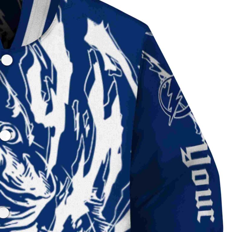 custom tampa bay lightning fishing passion blue white jacket premium grade