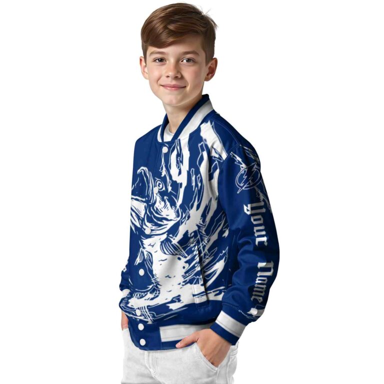 custom tampa bay lightning fishing passion blue white jacket trendy