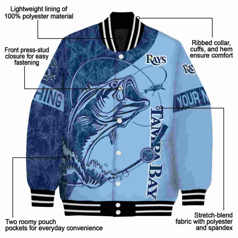 custom tampa bay rays fishing rod light blue jacket new arrival