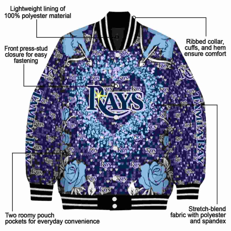 custom tampa bay rays heart explosion navy jacket new arrival