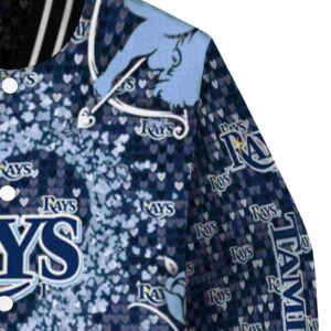 custom tampa bay rays heart explosion navy jacket premium grade