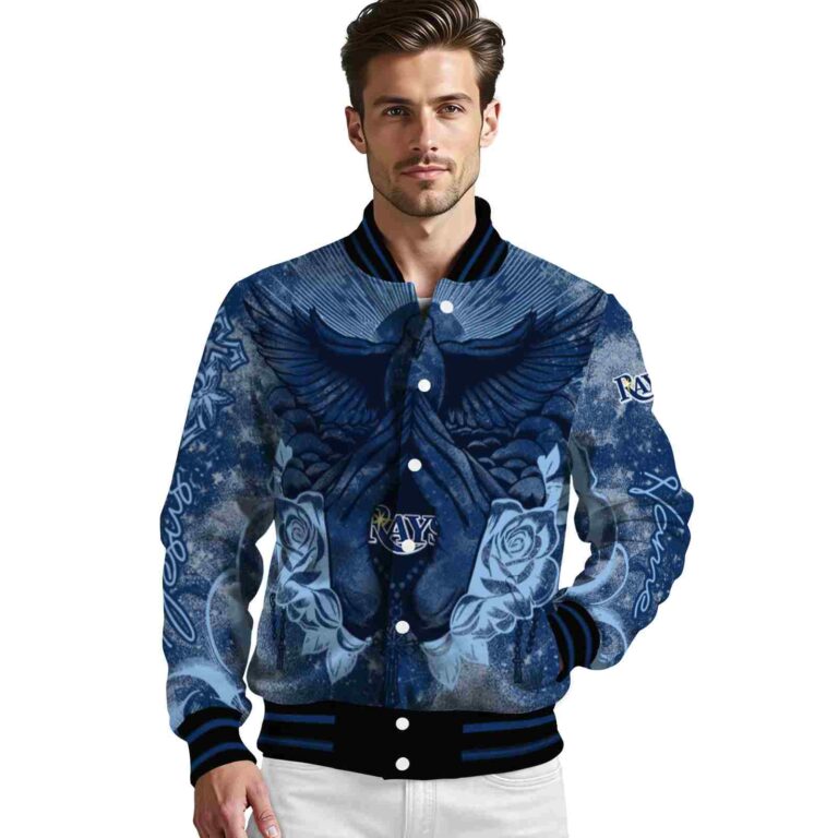 custom tampa bay rays praying hands navy jacket high quality