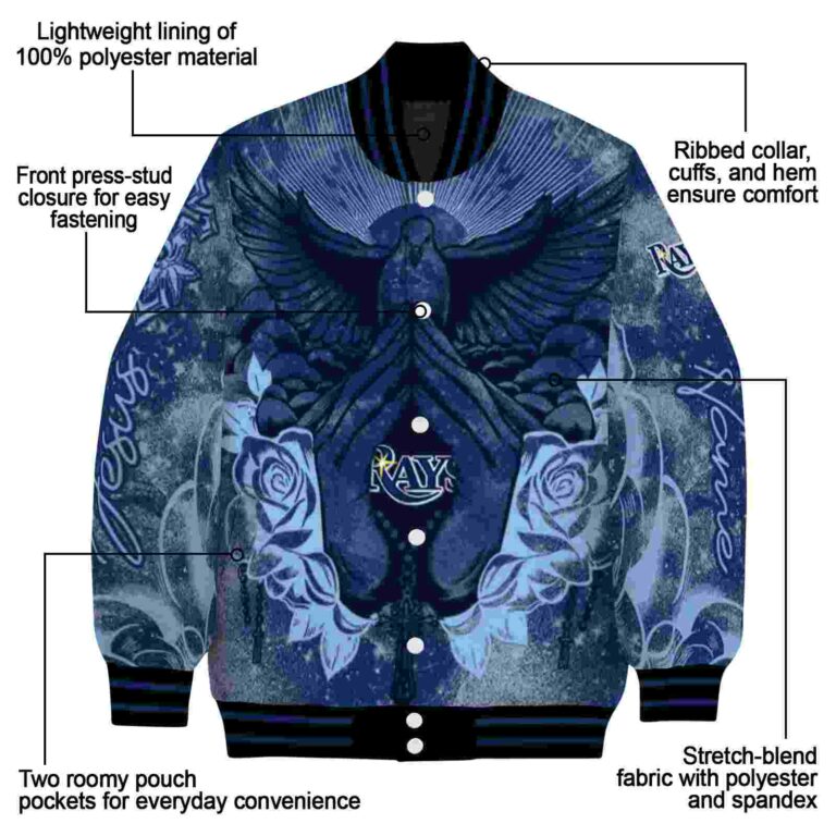custom tampa bay rays praying hands navy jacket new arrival
