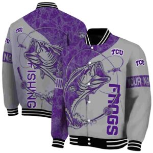 custom tcu horned frogs fishing rod grey jacket fashion forward