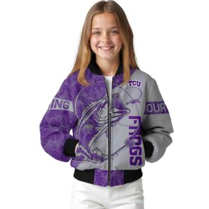 custom tcu horned frogs fishing rod grey jacket top rated