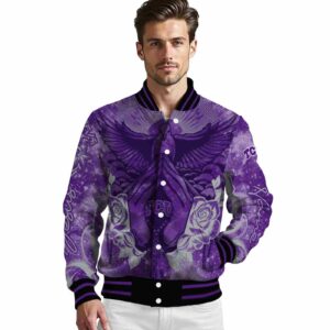 custom tcu horned frogs praying hands purple jacket high quality