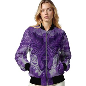 custom tcu horned frogs praying hands purple jacket latest model