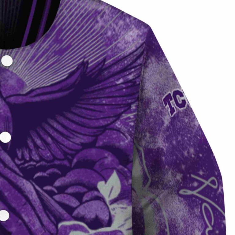custom tcu horned frogs praying hands purple jacket premium grade