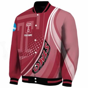 custom temple owls wave patterns red jacket best selling