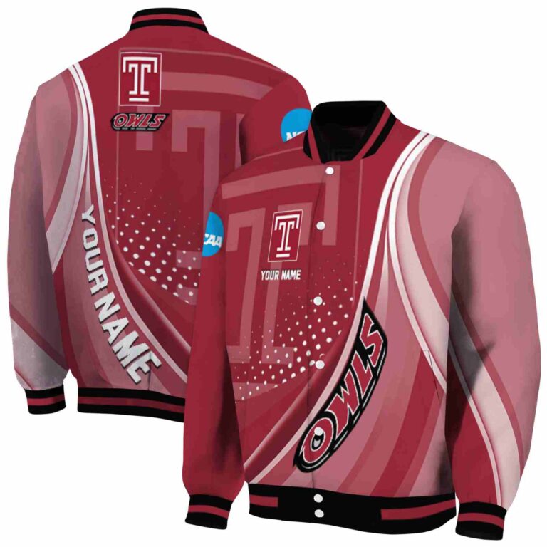 custom temple owls wave patterns red jacket fashion forward