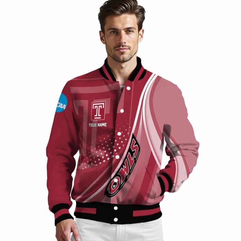 custom temple owls wave patterns red jacket high quality