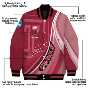 custom temple owls wave patterns red jacket new arrival
