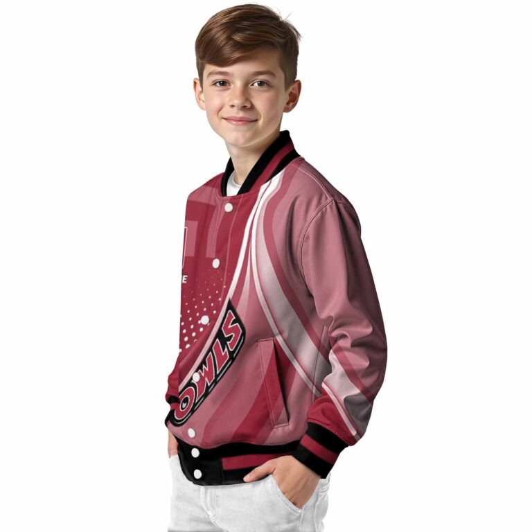 custom temple owls wave patterns red jacket trendy
