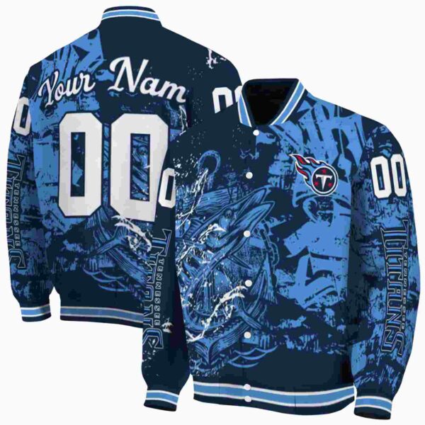 custom tennessee titans fishing art navy jacket fashion forward