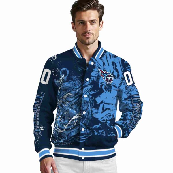 custom tennessee titans fishing art navy jacket high quality