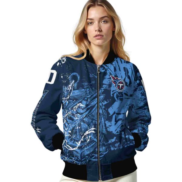 custom tennessee titans fishing art navy jacket latest model