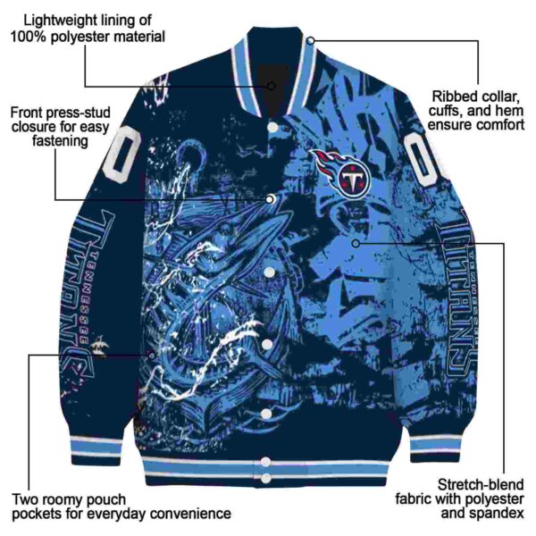 custom tennessee titans fishing art navy jacket new arrival