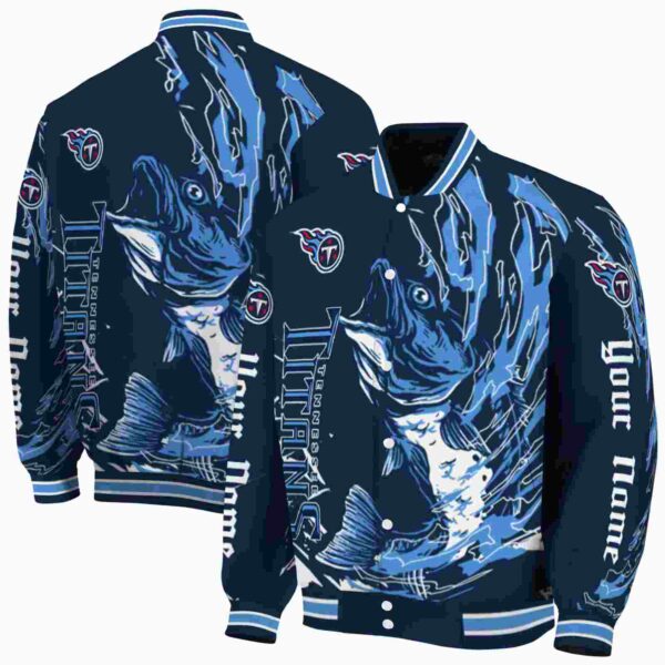 custom tennessee titans fishing passion navy white jacket fashion forward