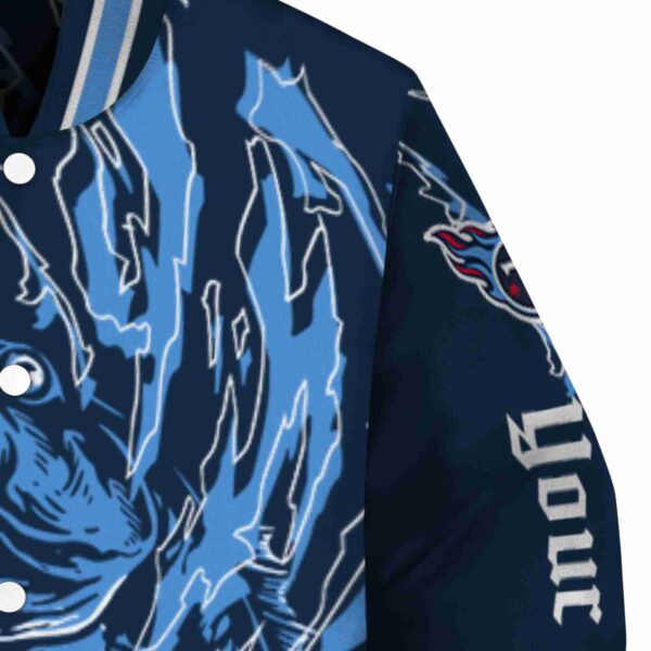 custom tennessee titans fishing passion navy white jacket premium grade
